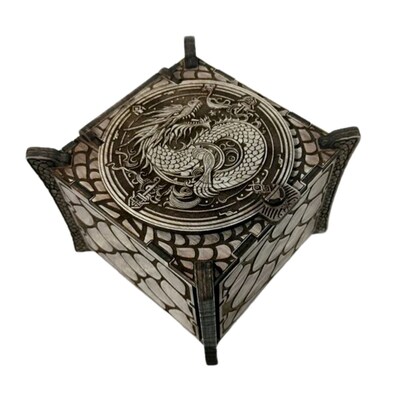 Urbalabs Wooden Dragon Claw Round Top Box Dice Card Deck Box Jewelry Box Treasure Chest Wood Jewelry Boxes Organizers Treasure Chest Handm - image1